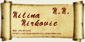 Milina Mirković vizit kartica